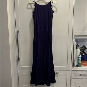 Jessica McClintock for Gunney Sax Elegant Purple Satin rhinestone maxi Dress